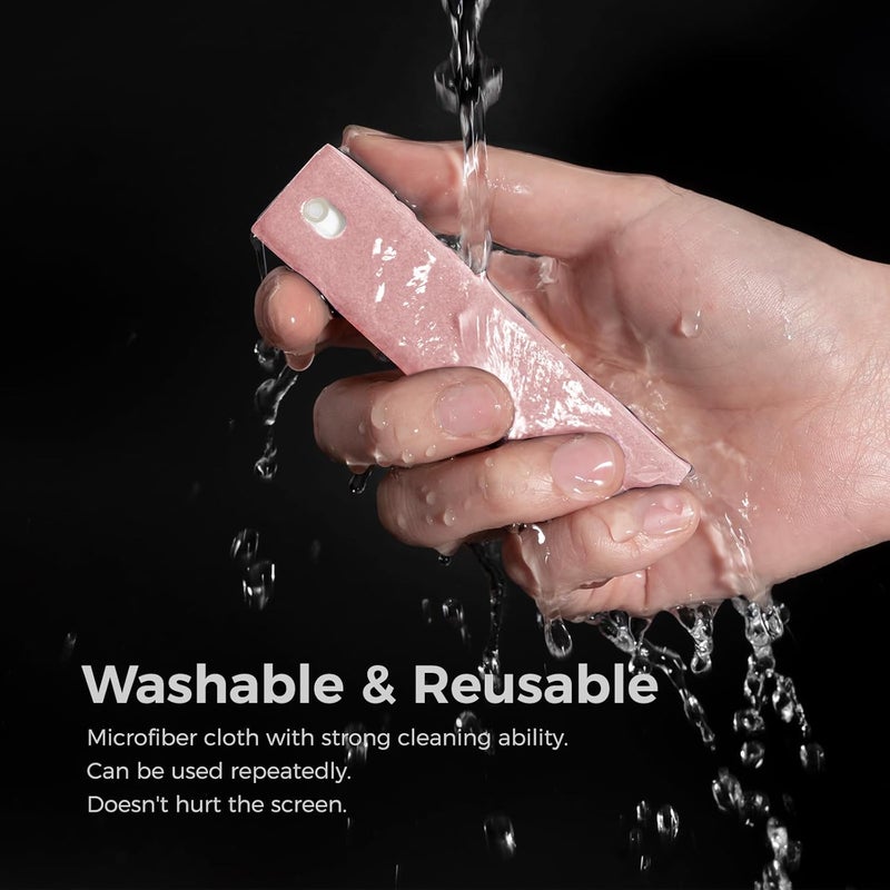 CLICK CLEAN Screen Cleaner, Fingerprint Proof Screen Cleaner Spray, All-in-One Cleaner with Microfiber, Shell and Phone Stand for All Phones, Laptop and Tablet Screens (Pink) - Image 4